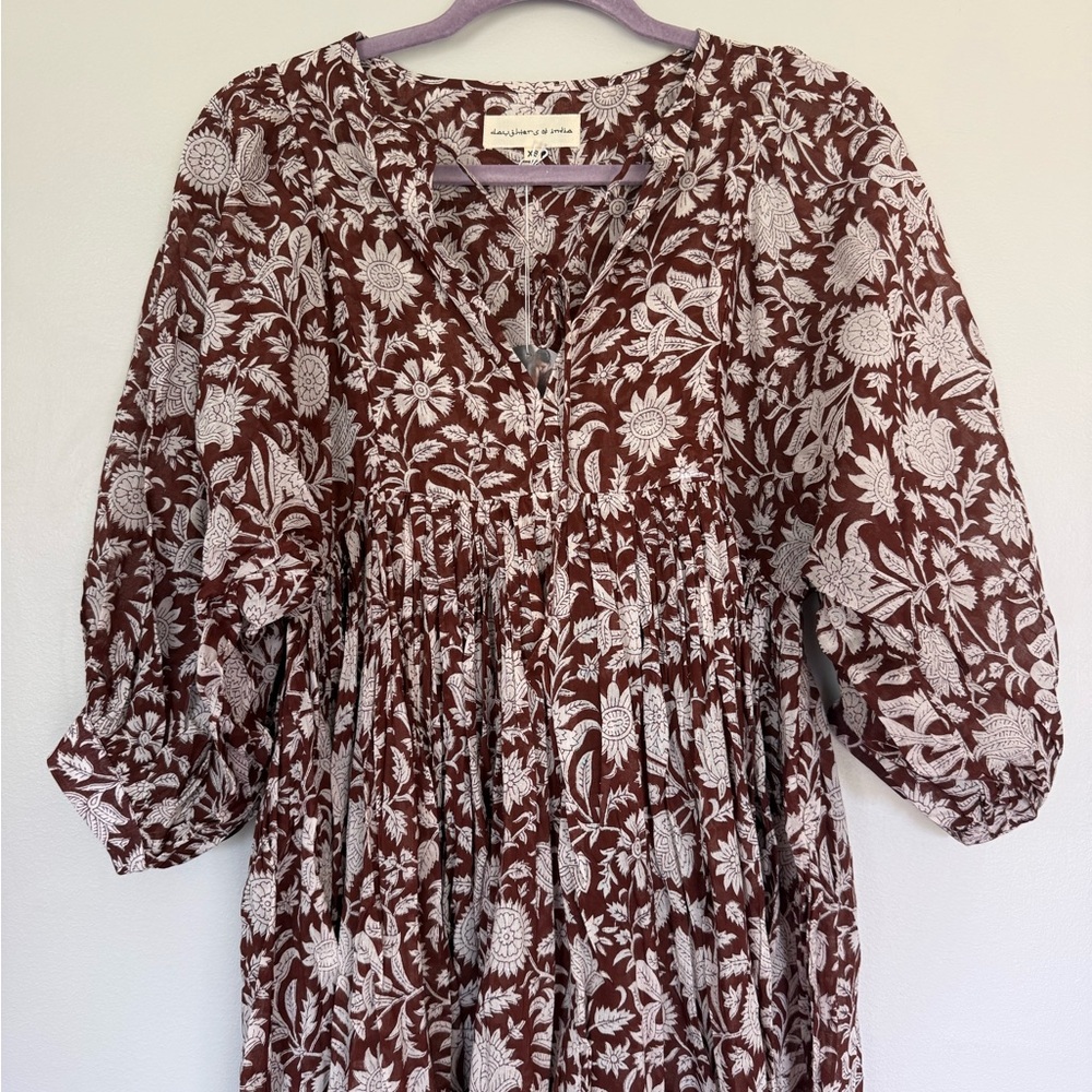 Daughters of India Kyra Midi Dress in Wine